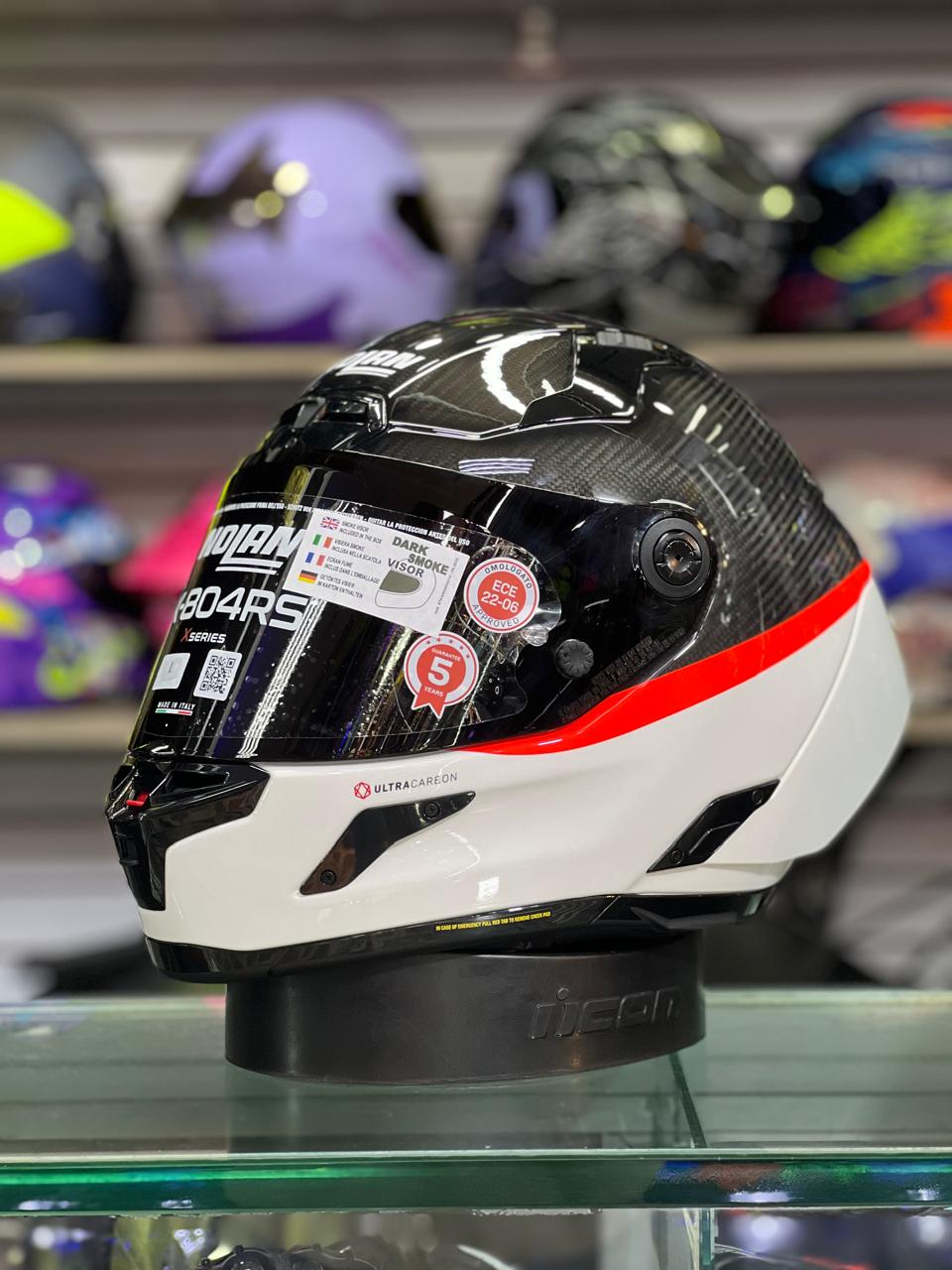 CASCO NOLAN X 804 RS ULTRA CARBON DOC NEGRO BLANCO image 5
