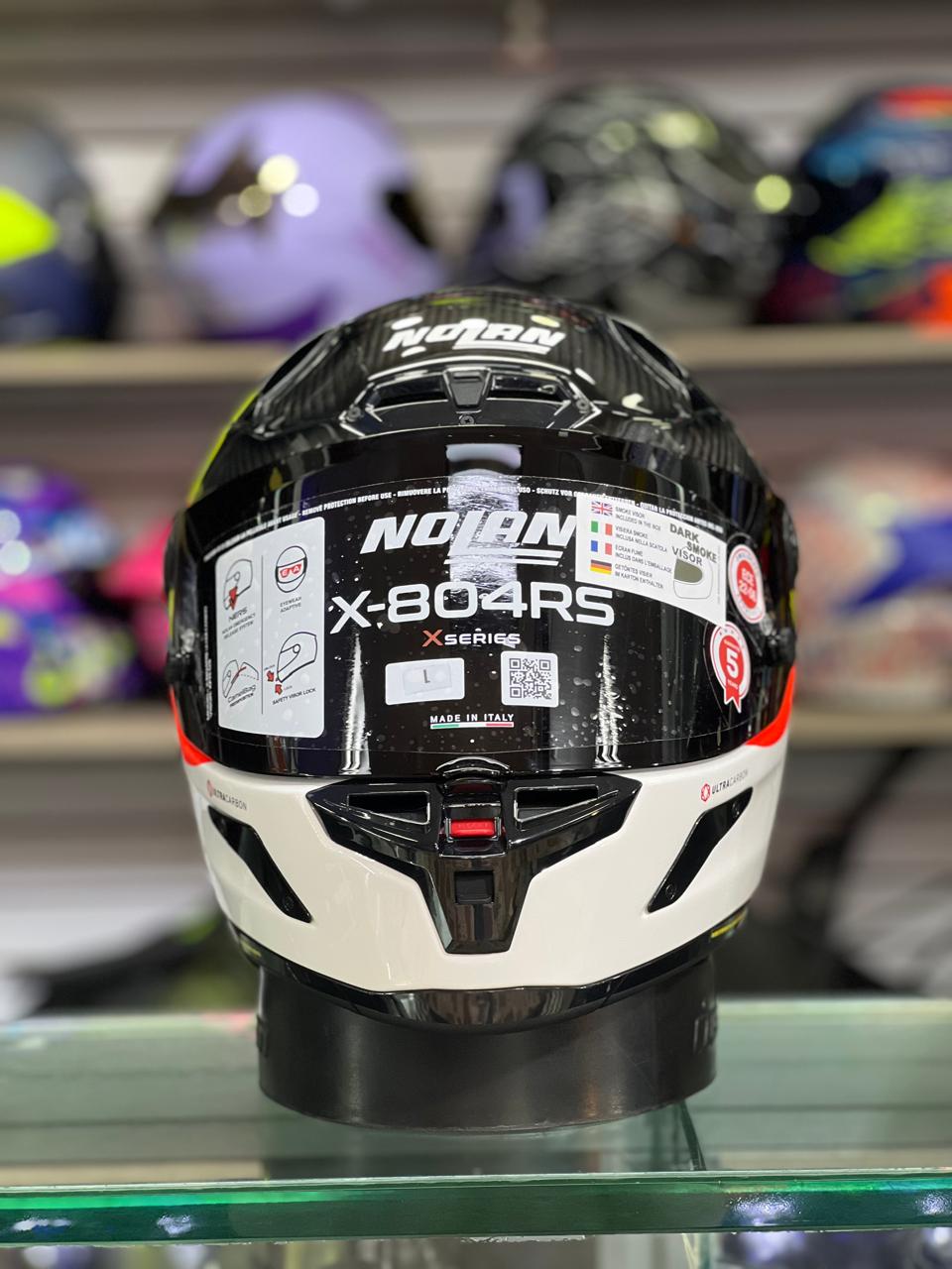 CASCO NOLAN X 804 RS ULTRA CARBON DOC NEGRO BLANCO image 4