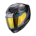Scorpion 391 Leo negro gris azul Casco