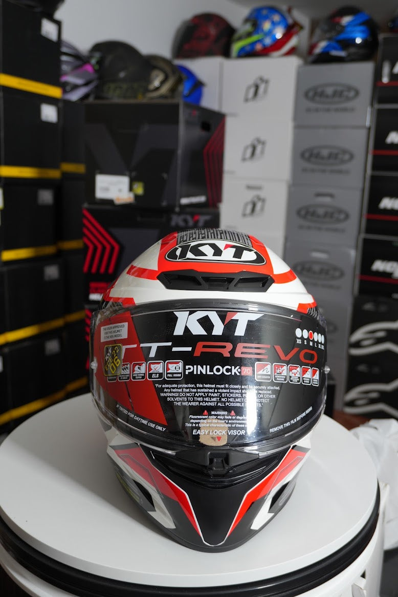 KYT TT REVO SPEEDING WHITE/RED