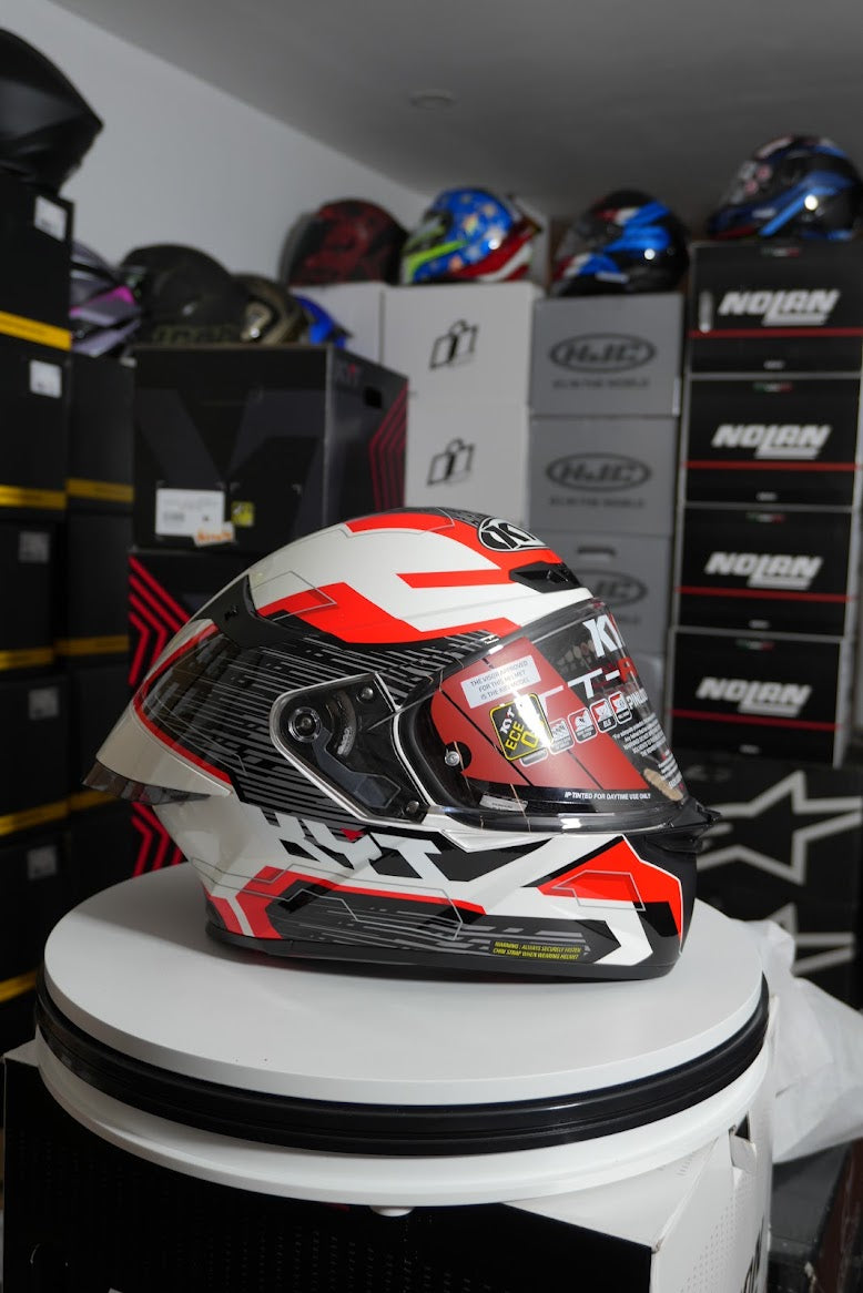 KYT TT REVO SPEEDING WHITE/RED
