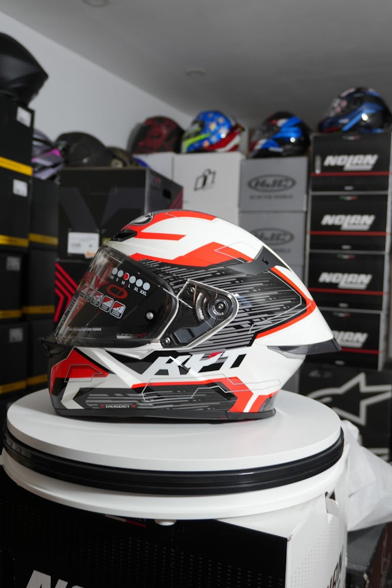 KYT TT REVO SPEEDING WHITE/RED
