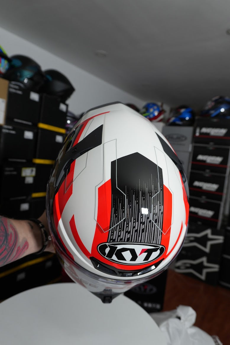 KYT TT REVO SPEEDING WHITE/RED