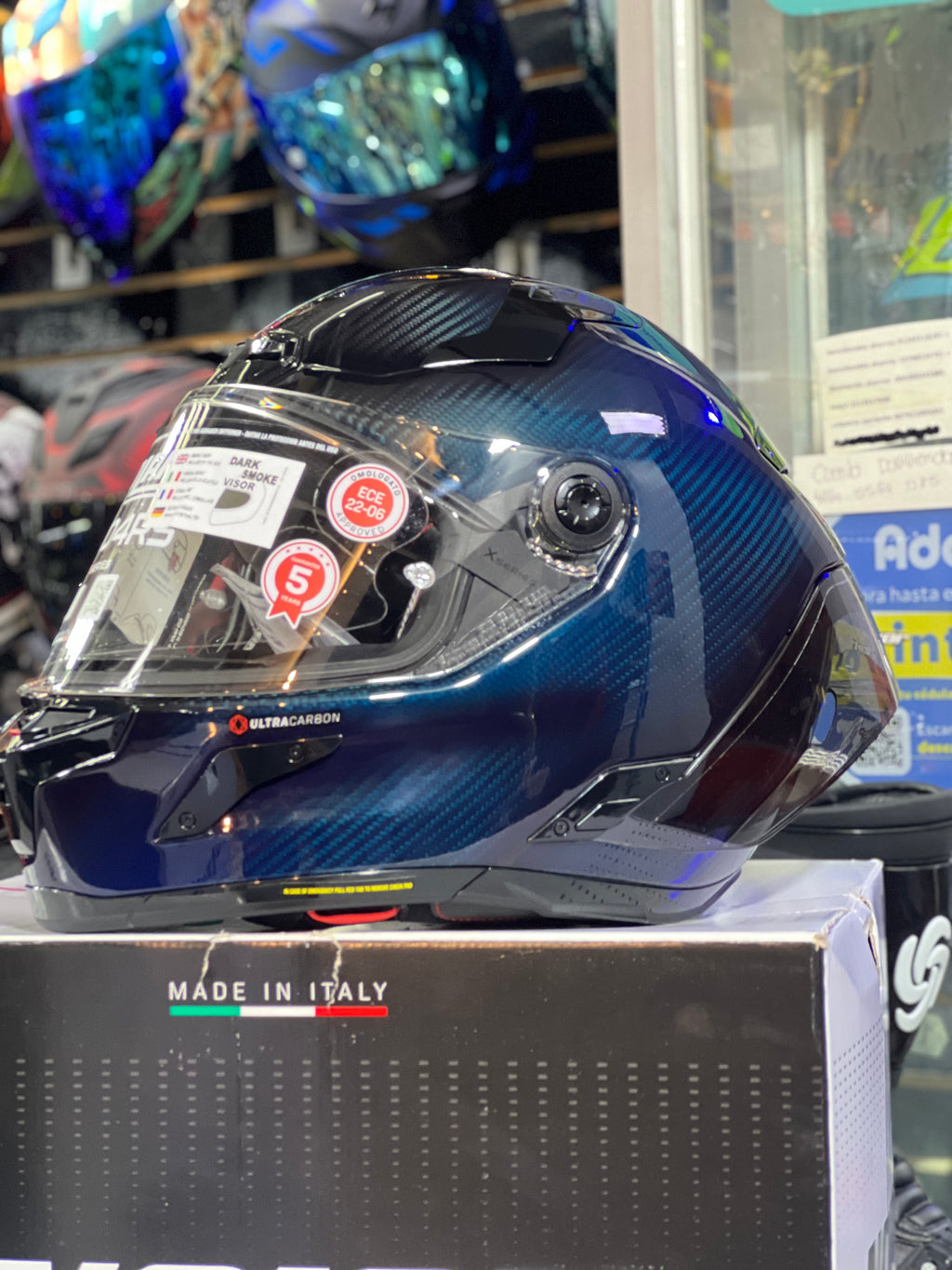 CASCO NOLAN X-804 RS ULTRA CARBON LIQUIDO AZUL