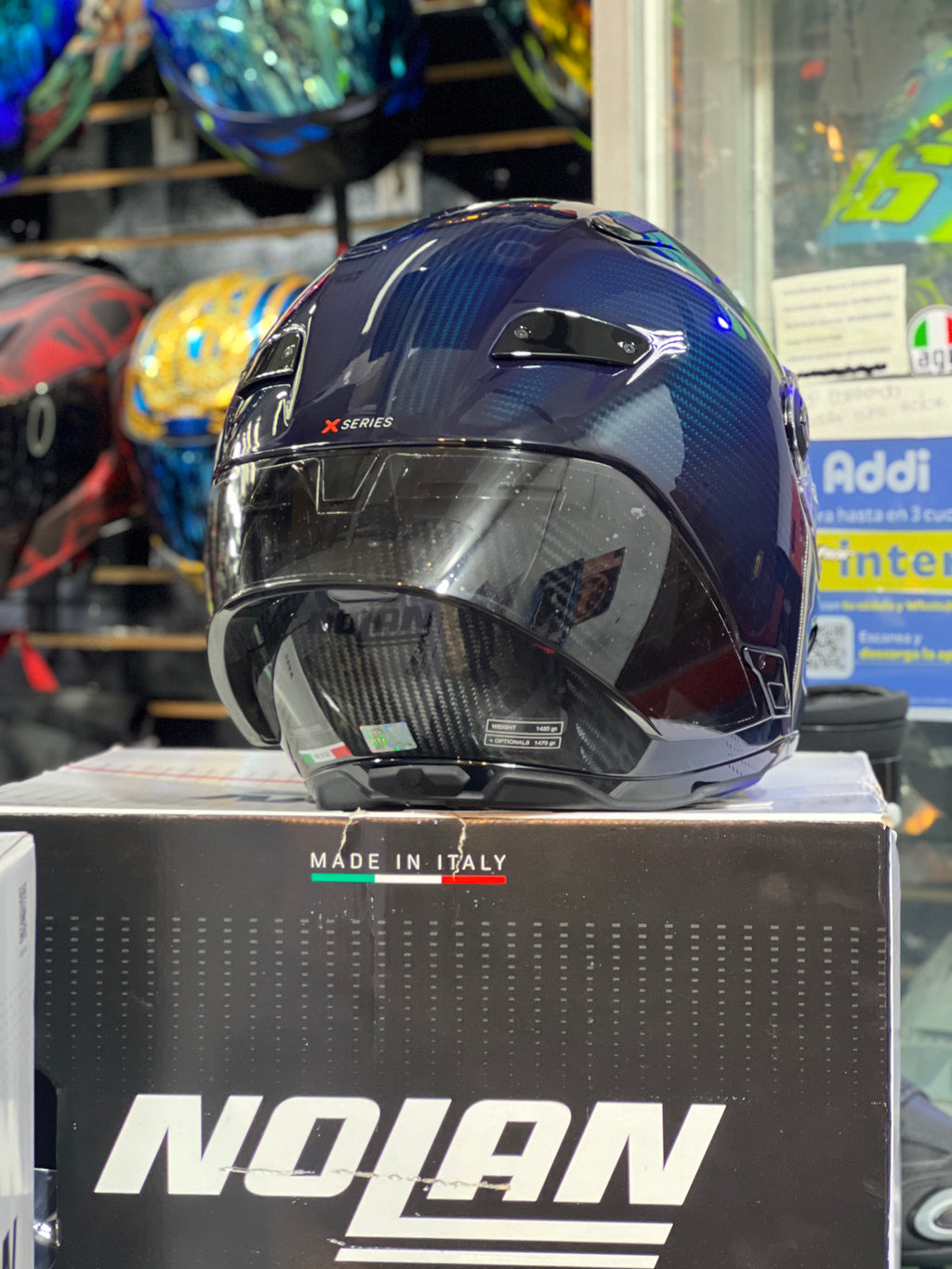CASCO NOLAN X-804 RS ULTRA CARBON LIQUIDO AZUL
