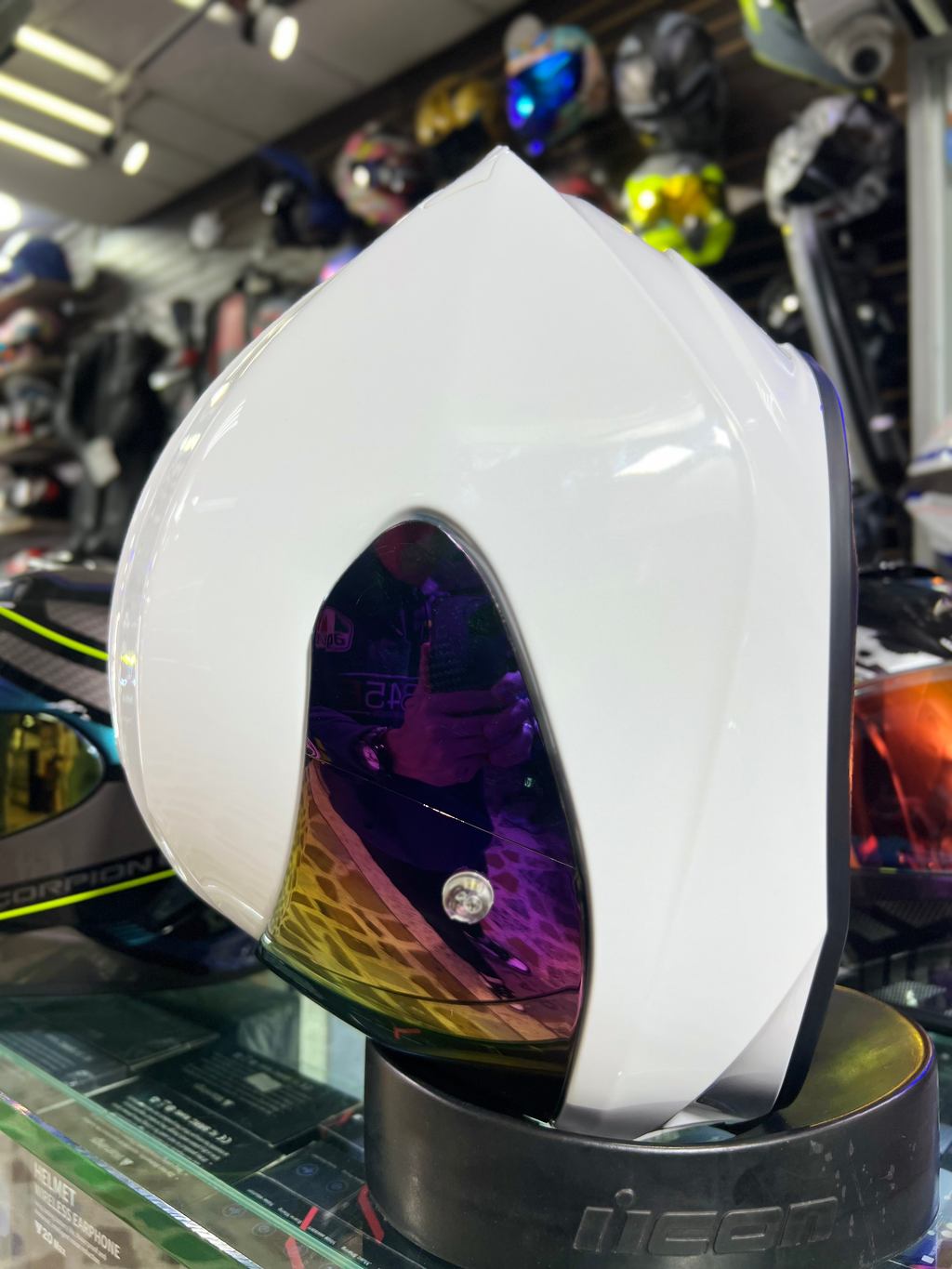 Scorpion 391 blanco brillante Casco image 1
