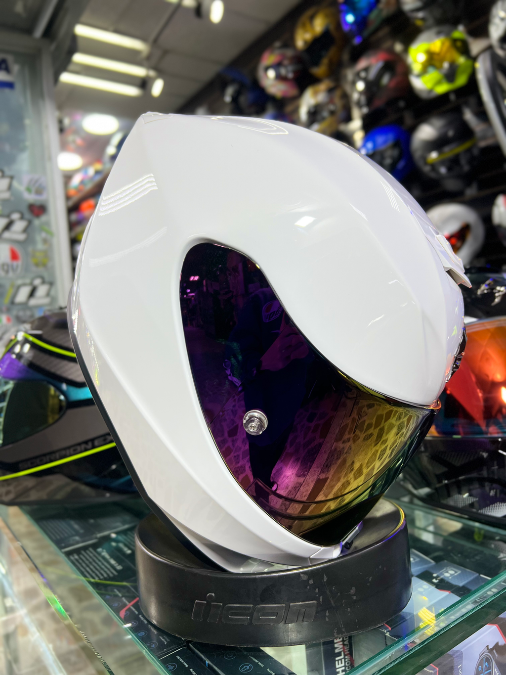 Scorpion 391 blanco brillante Casco image 0