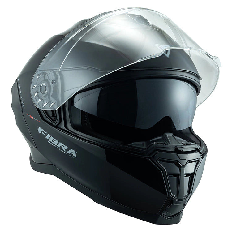 Fibra Deka duo casco negro brillante image 1
