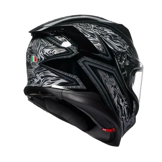 CASCO AGV K7 DAMASCUS NEGRO PLATA