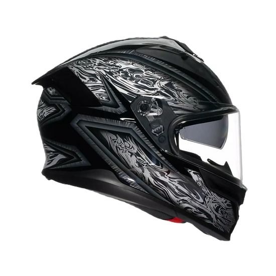 CASCO AGV K7 DAMASCUS NEGRO PLATA