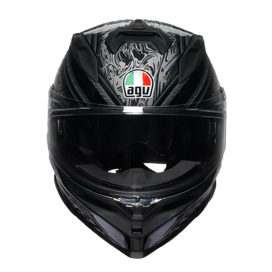 CASCO AGV K7 DAMASCUS NEGRO PLATA