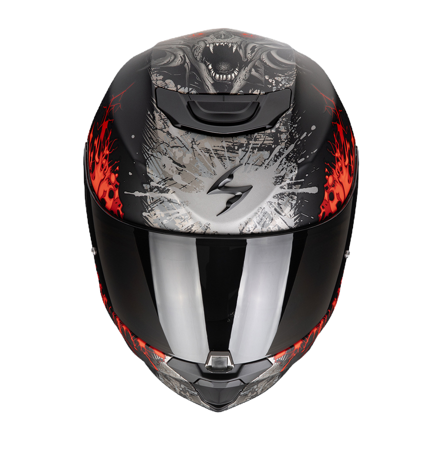 Scorpion 391 negro mate gris lobo Casco image 0